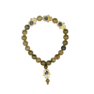 Garnet Hamsa Bracelet