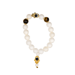 Sea Shell Tiger's Eye Hamsa Bracelet